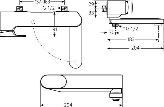 Смеситель Ideal Standard Moments A3914AA для ванны с душем