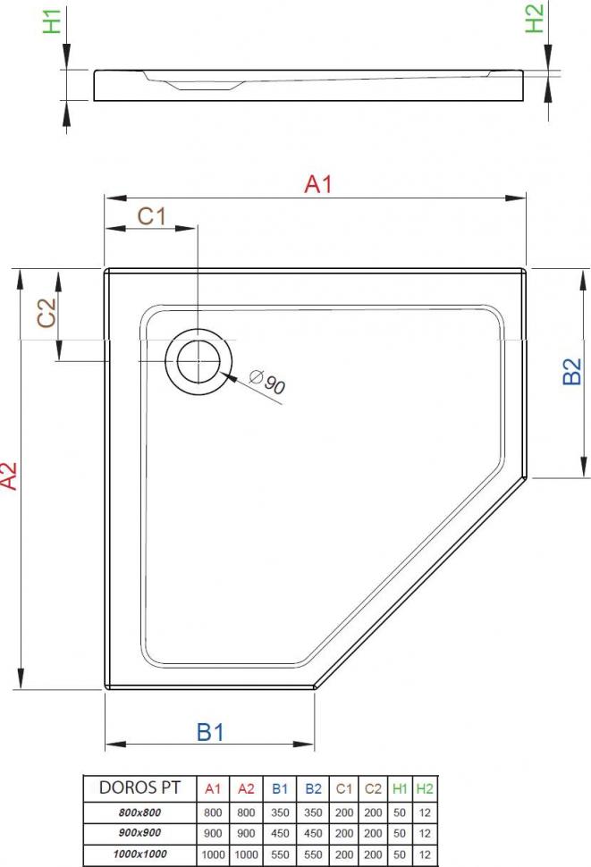 Душевой поддон Radaway Doros PT 100x100 см SDRPT1010-01, белый