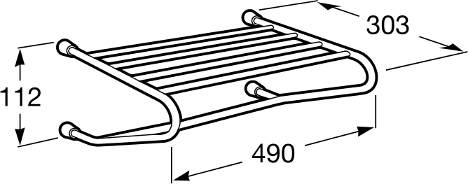 Полка для полотенец с полотенцедержателем Roca Superinox 815689001