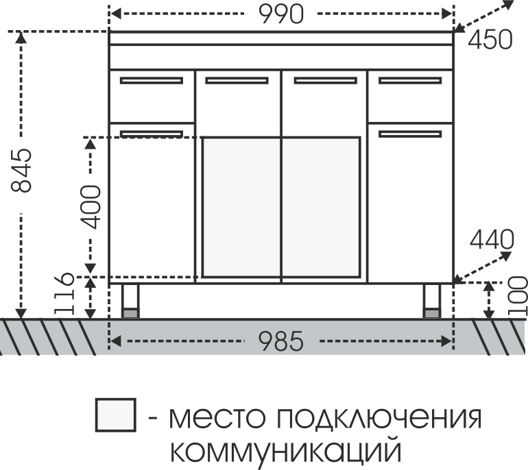 Мебель для ванной СанТа Родос 100