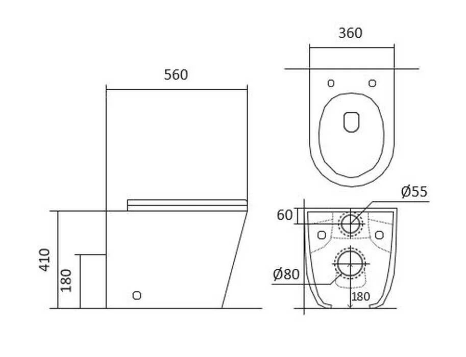 Инсталляция Jacob Delafon c приставным безободковым унитазом Aquatek Вега E24156-NF/AQ1906-00 AQ1906-00, крышка микролифт, белый