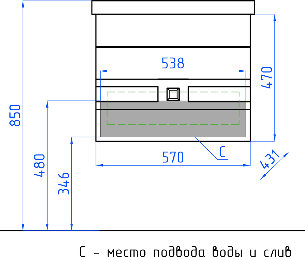 Тумба для комплекта Style Line Амарант 60 Plus белая