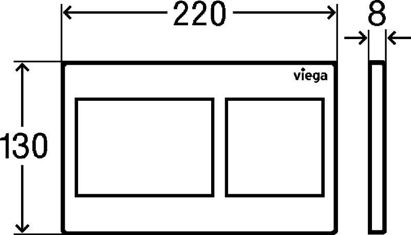 Система инсталляции для унитазов Viega Prevista Dry 8524.14 792596 с клавишей смыва хром