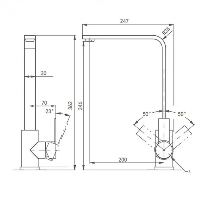 Смеситель для кухни Arrow AG4521SS серый