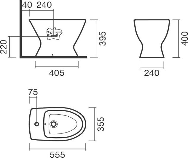 Напольное биде Sanitana Kapa S10077634900000 белый