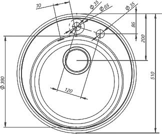 Кухонная мойка Iddis Kitchen G K01B511i87, чёрный матовый