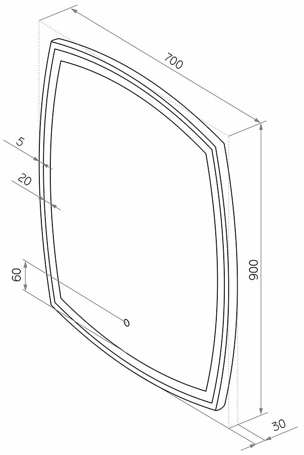 Зеркало DIWO Сочи, 70 с подсветкой