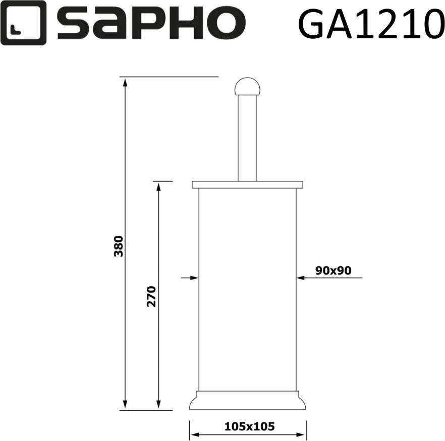 Ёршик напольный Sapho Simple Line GA1210, хром