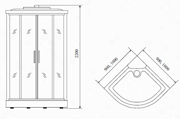 Кабина душевая Timo Standart T-1109P