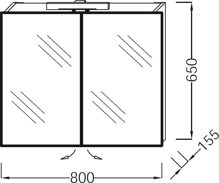 Зеркало-шкаф 80х65 Jacob Delafon Presquile EB928 80 см