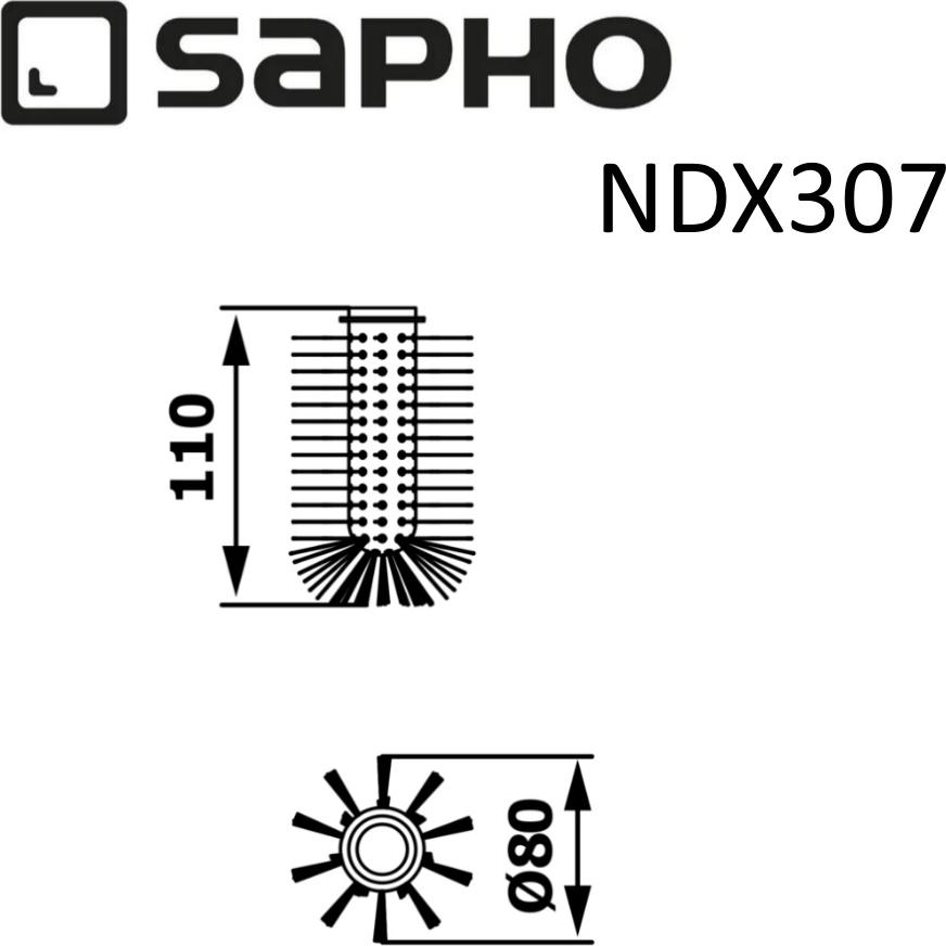 Сменная щетка для ёршика Sapho X-Round NDX307, белый