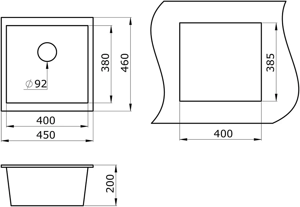 Кухонная мойка Granula GR-4451 Ут000006221 бежевый