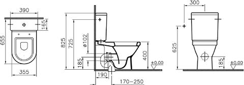 Унитаз-компакт VitrA S50 9736B003-7202 с микролифтом