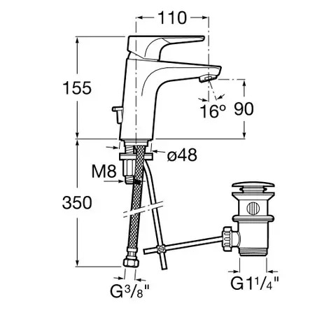 Тумба с раковиной Roca The Gap 80 ZRU9307580 + смеситель, белый глянец