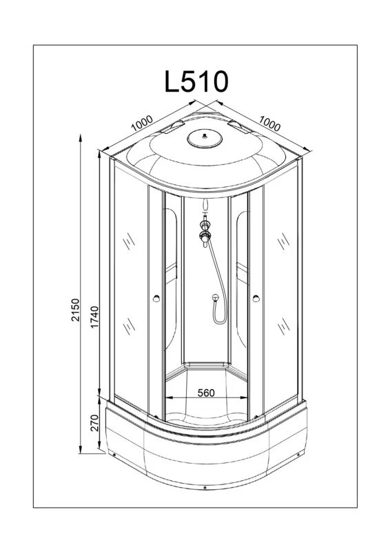 Душевая кабина Deto L L510LED
