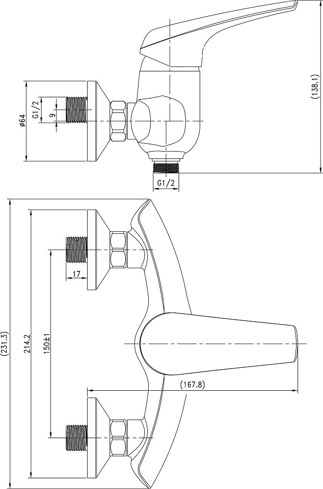 Смеситель Aquanet Conte SD91387 для душа