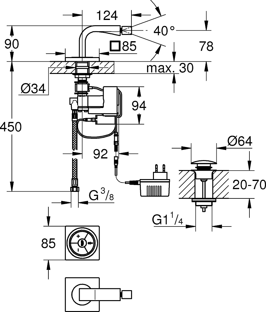 Смеситель для биде Grohe Allure F-digital 36346000