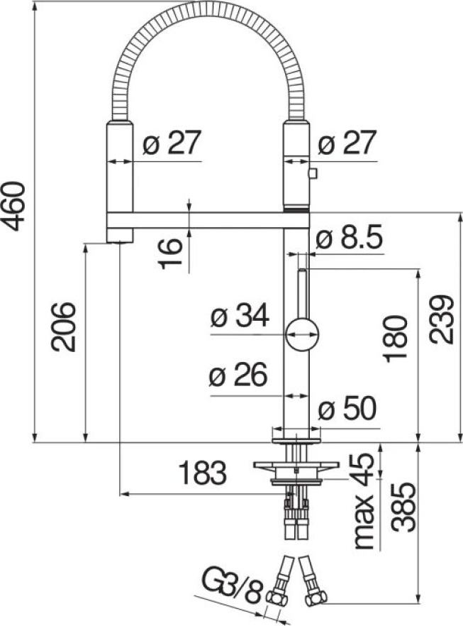 Смеситель для кухни Nobili Move MV92300/50BM, черный матовый