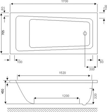 Акриловая ванна Excellent Ava 170х70 WAEX.AVA17WH