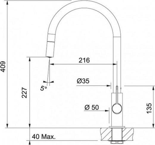 Смеситель для кухонной мойки Franke Ambient Evo 115.0373.949, хром/белый