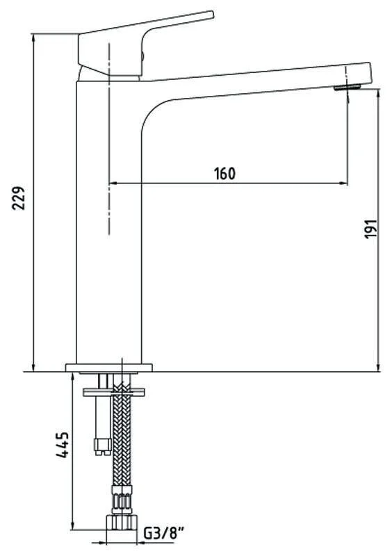 Смеситель для раковины E.C.A Tiera 102188003C1EX черный