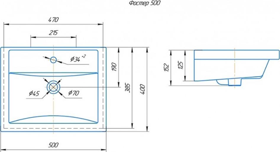 Раковина Corozo Фостер 50 SD-00000991