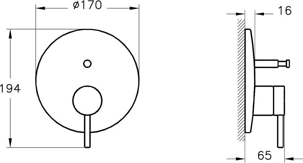 Душевой комплект VitrA Origin A49266EXP с внутренней частью, хром