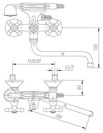 Смеситель для ванны с душем Mofem Treff 145-0021-01 хром