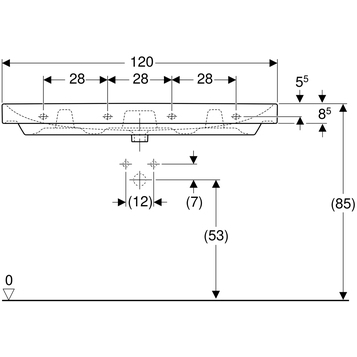 Раковина подвесная GEBERIT Smyle Square 500.225.01.1, белый