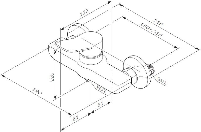 Смеситель для душа AM.PM X-Joy F85A20000, хром