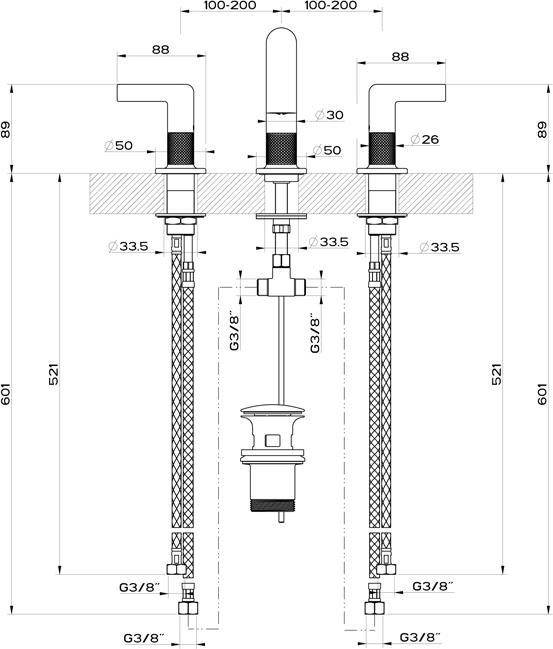 Смеситель для раковины Gessi Inciso 58011#149, finox