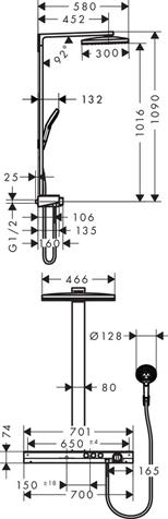 Душевая система Hansgrohe Rainmaker Select 460 2jet Showerpipe 27109400