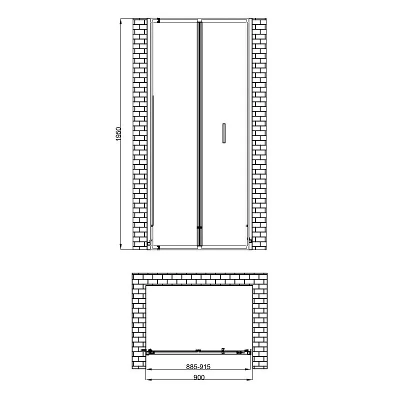 Душевая дверь Berges Legos LS-4 900 062028, 90 см, складная, стекло прозрачное, профиль хром