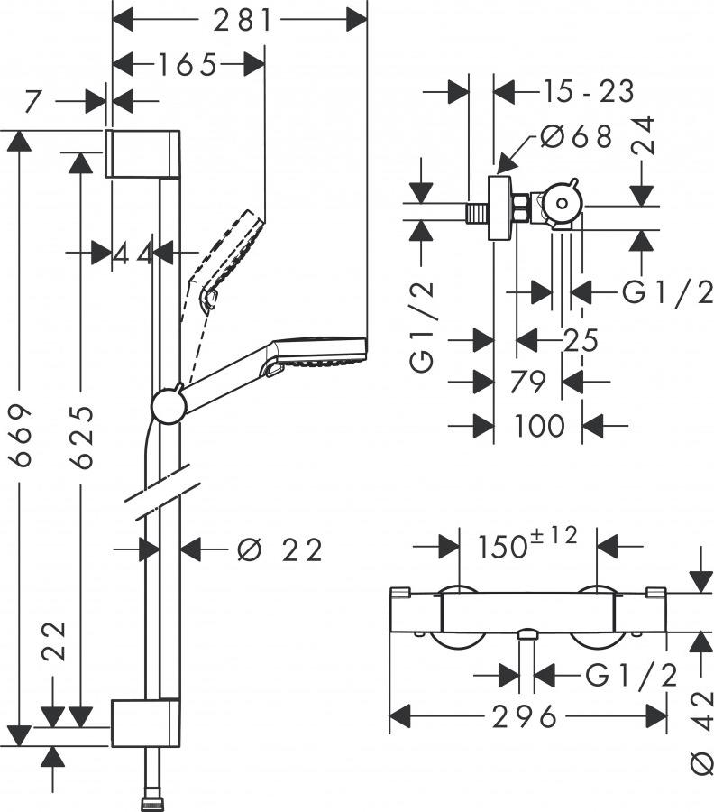 Душевой комплект Hansgrohe Crometta 27812400