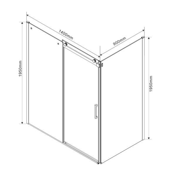 Душевой уголок Vincea Como VSR-1C9014CL 140x90, хром, стекло прозрачное