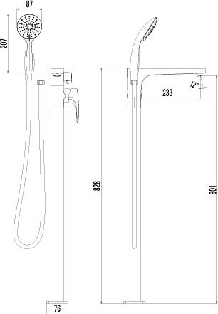 Смеситель Lemark Shift LM4344C напольный