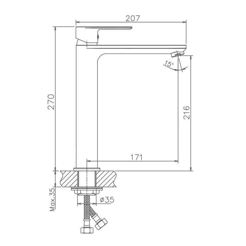 Смеситель для раковины Haiba HB11505 хром