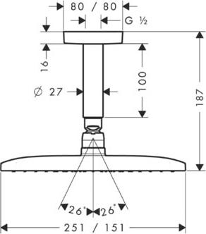 Верхний душ Hansgrohe Raindance E Air 27380000