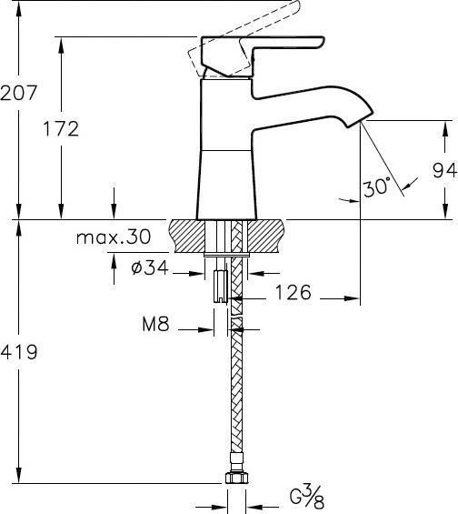 Смеситель VitrA Matrix A41753EXP для раковины