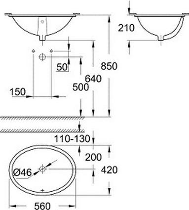 Раковина Grohe Bau Ceramic 39423000 56 см