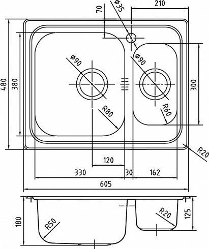 Кухонная мойка Iddis Strit STR60SXi77, хром матовый