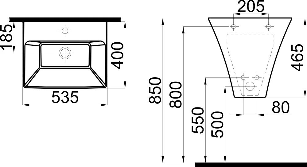 Раковина STWORKI Монтре 55 K3201-2405-001-1-0000, белый