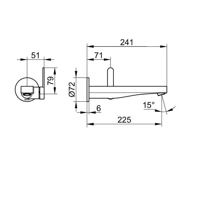 Смеситель Keuco Ixmo Flat 59516371301 для раковины, черный матовый