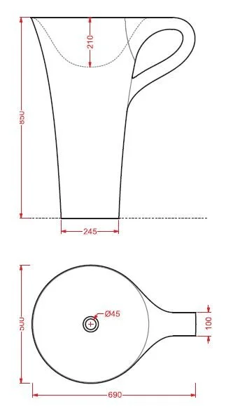 Раковина ArtCeram Cup OSL004 01 50 белый, черный