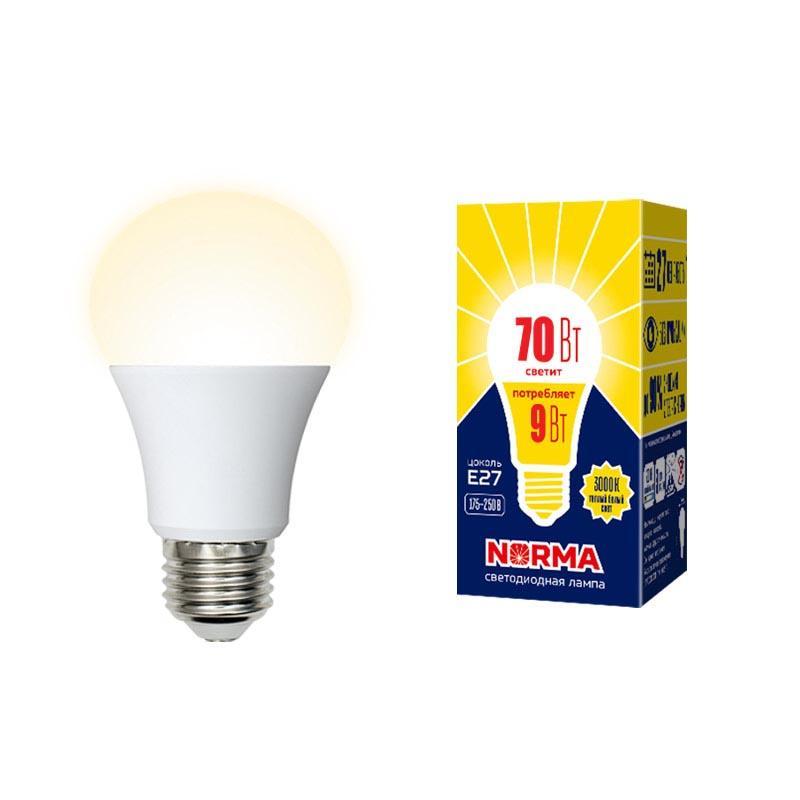 

Лампа светодиодная Volpe E27 9W 3000K матовая LED-A60-9W/3000K/E27/FR/NR UL-00005622, Norma LED-A60