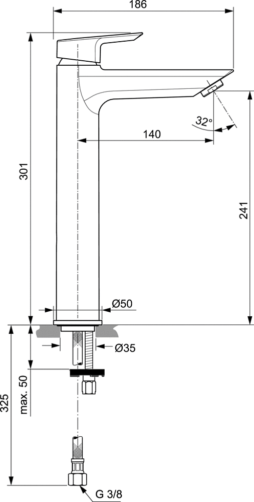 Смеситель Ideal Standard Tesi A6575AA для раковины, хром