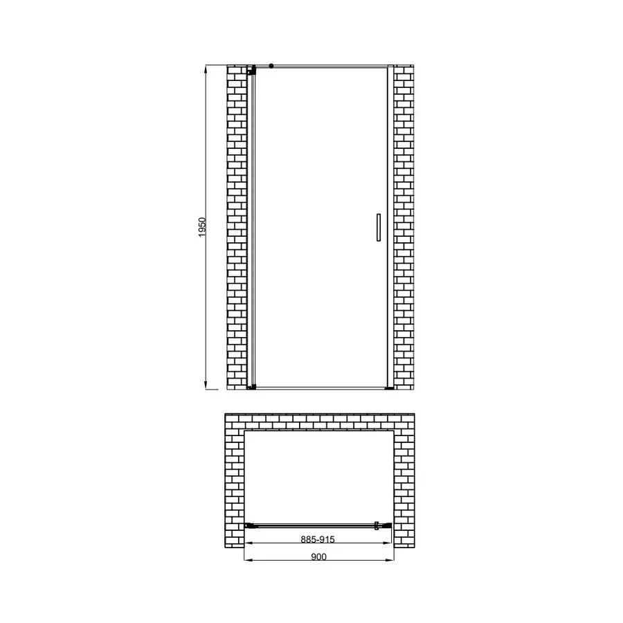 Душевая дверь Berges Legos LS-1 900 062021, 90 см, распашная, стекло прозрачное, профиль хром