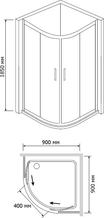 Душевой уголок RGW Classic CL-51 900x900x1850 профиль хром, стекло чистое