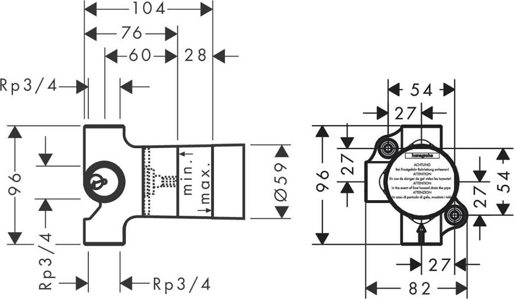 Скрытая часть Axor 16982180