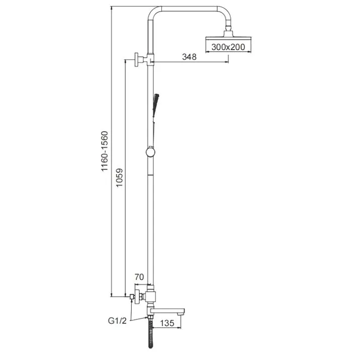 Душевая система Frap F24007 термостат, хром